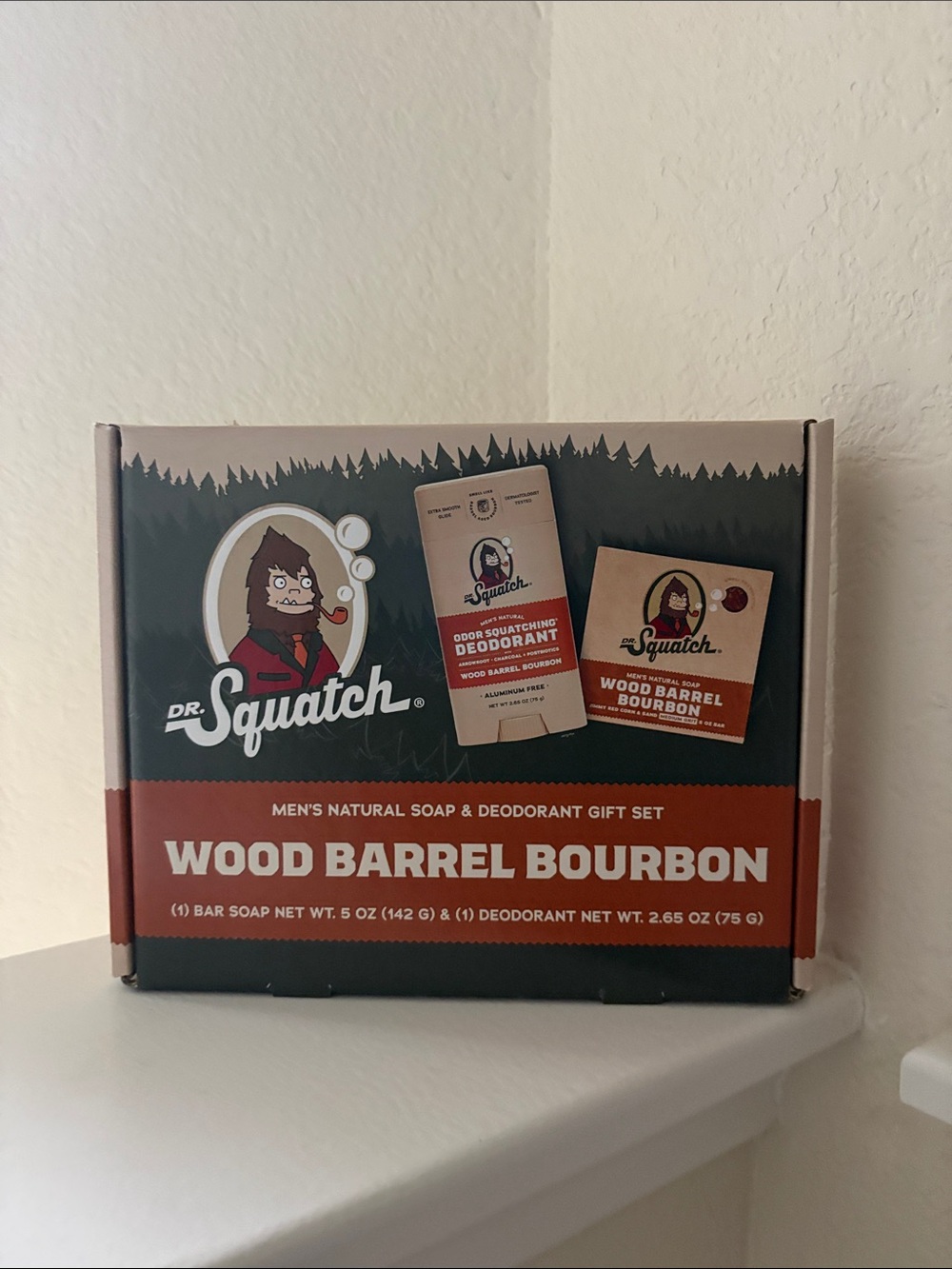 Dr. Squatch Wood Barrel Bourbon Soap & Deodorant Gift Set - Brown & Black